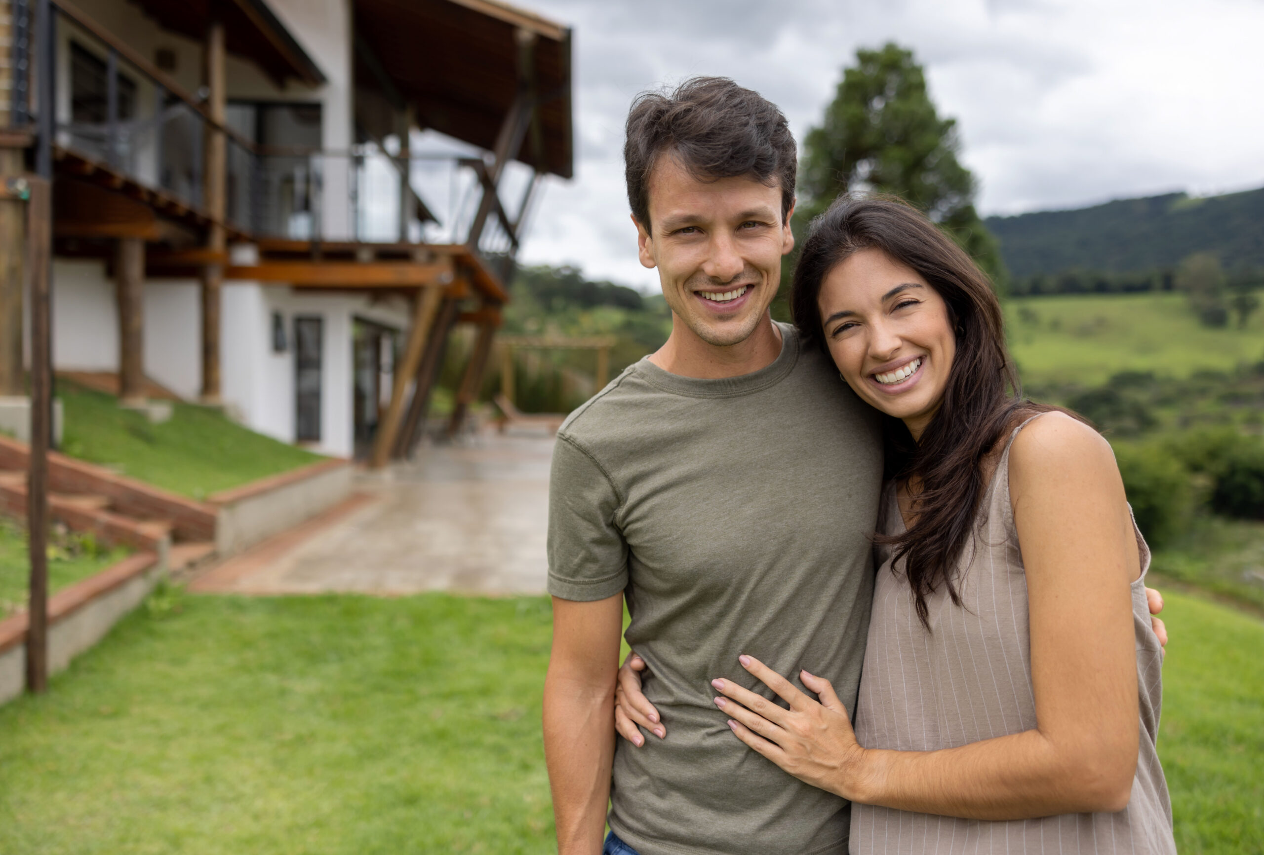 Couple smiling confidently