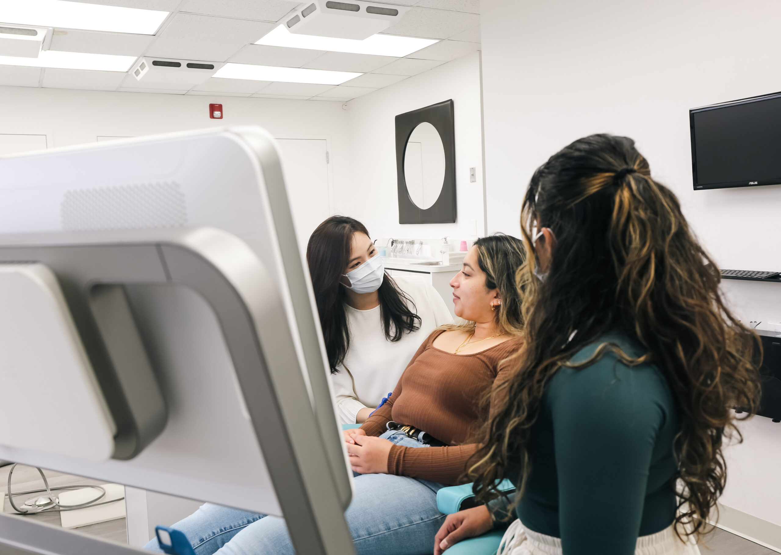 Patient relaxing during an orthodontic visit