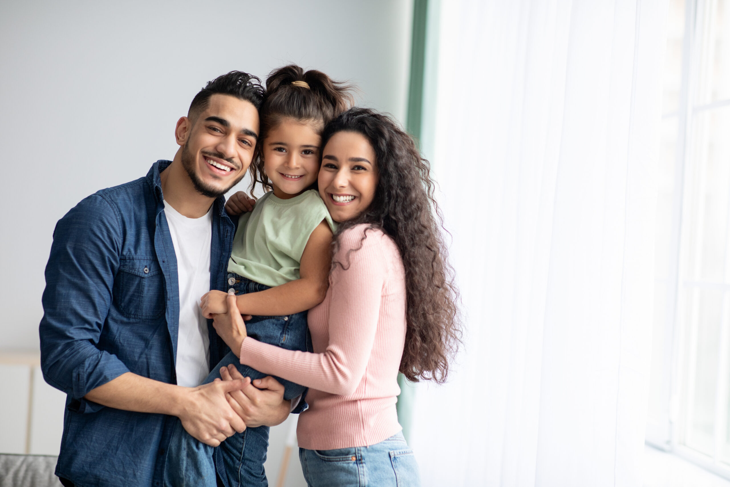 Happy family smiling together